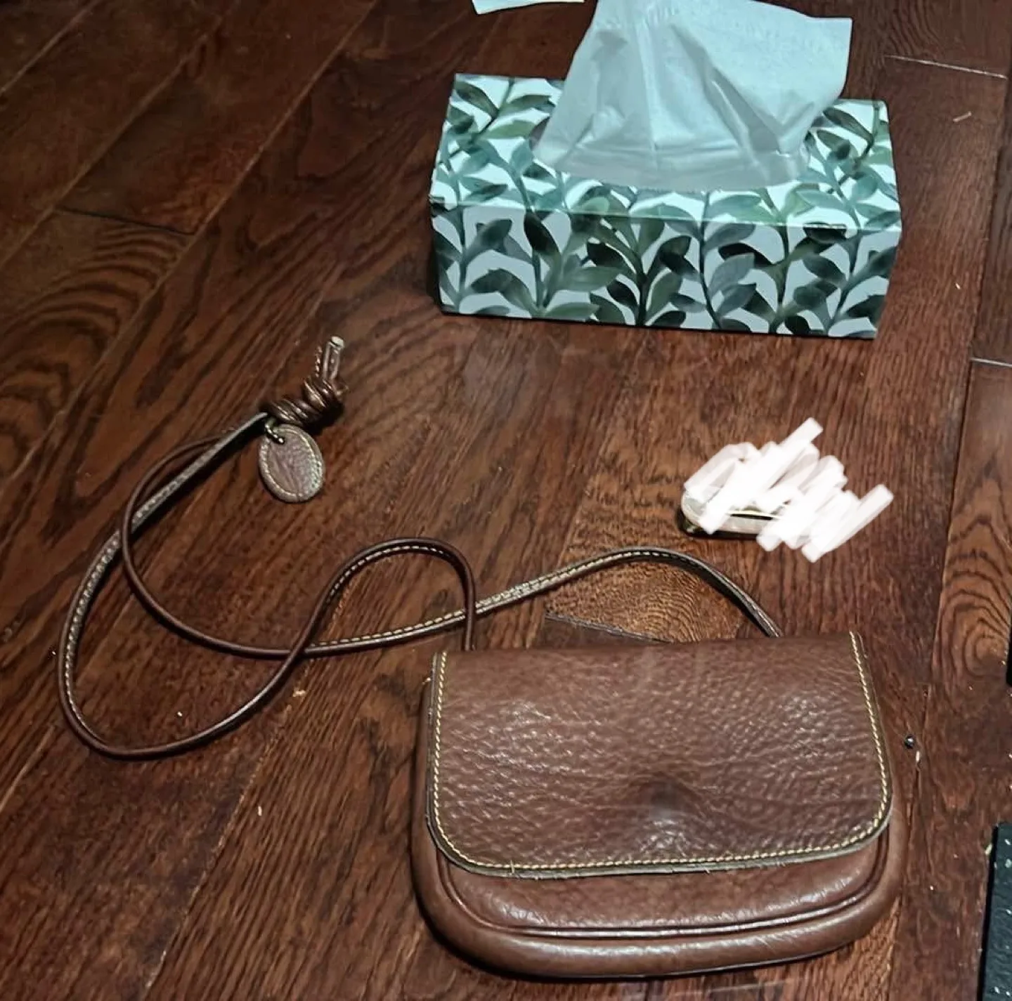Brown Leather Crossbody Bag 🥕 thumbnail