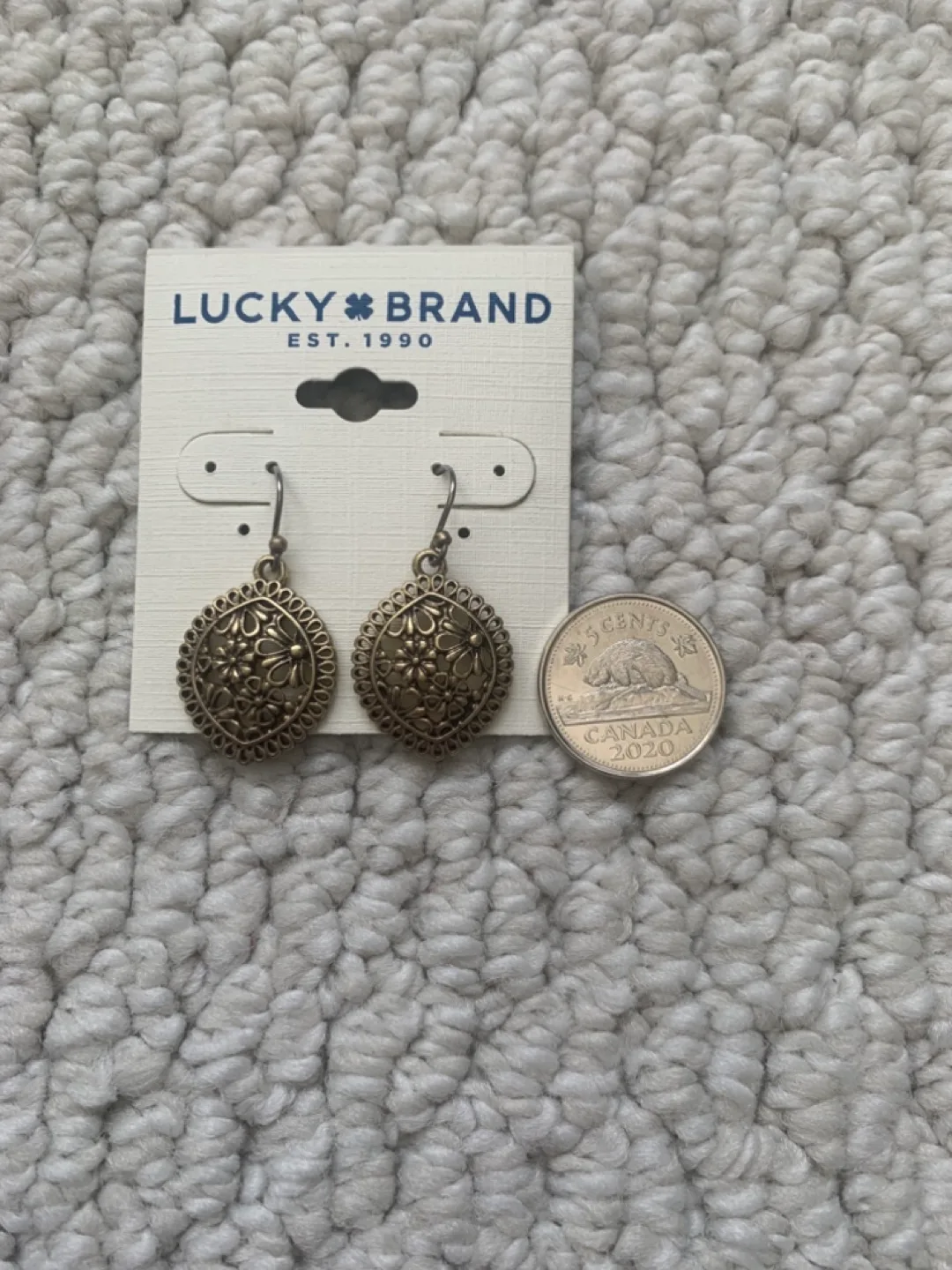 Lucky Brand Gold Filigree Floral Earrings image indicator(3)