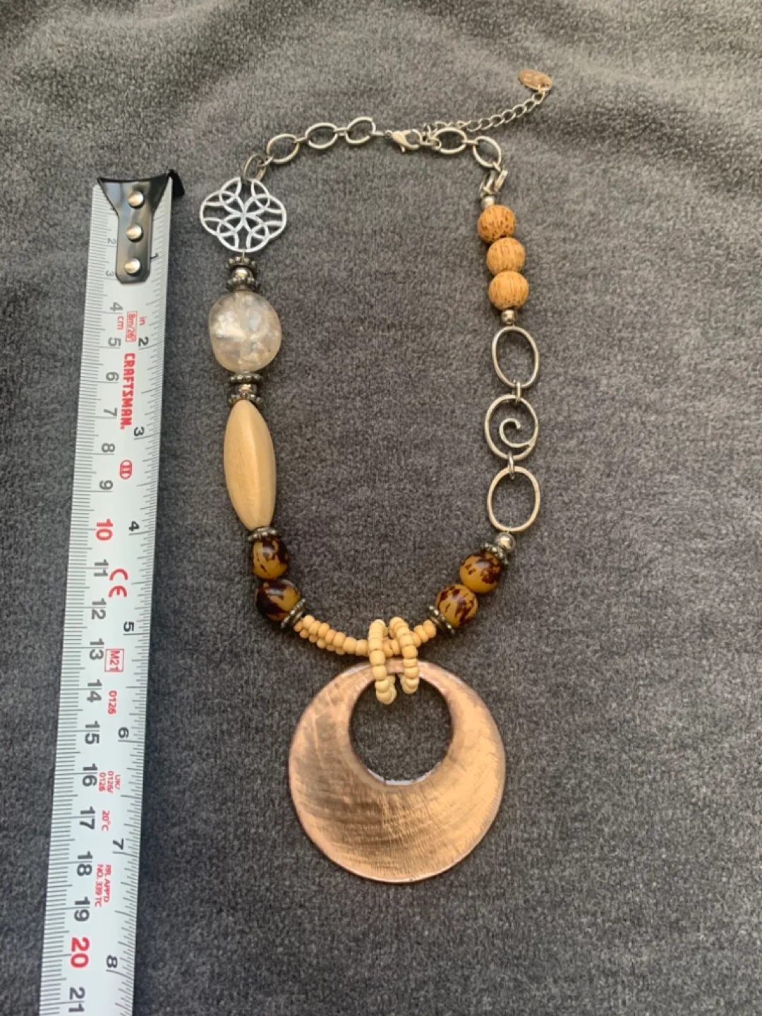 Beaded Statement Necklace with Metal Accents image indicator(2)