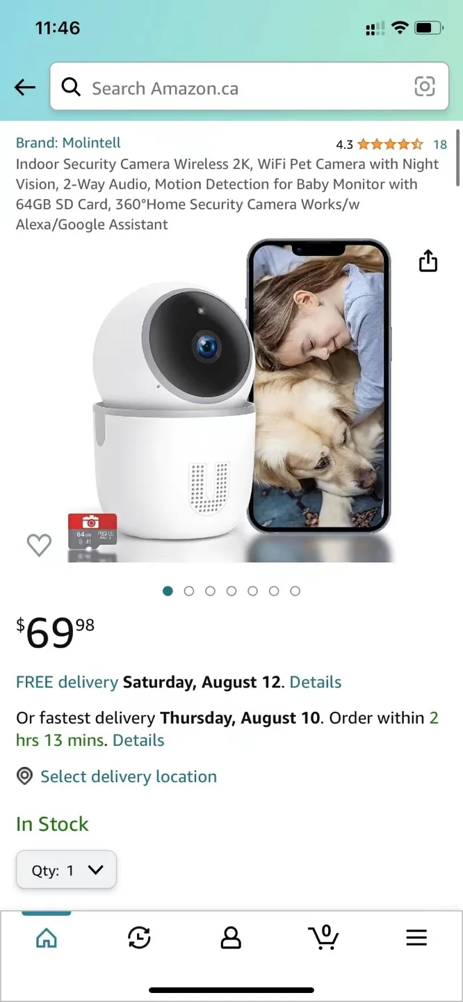 Molinteli Smart Security Camera SSE6000 thumbnail