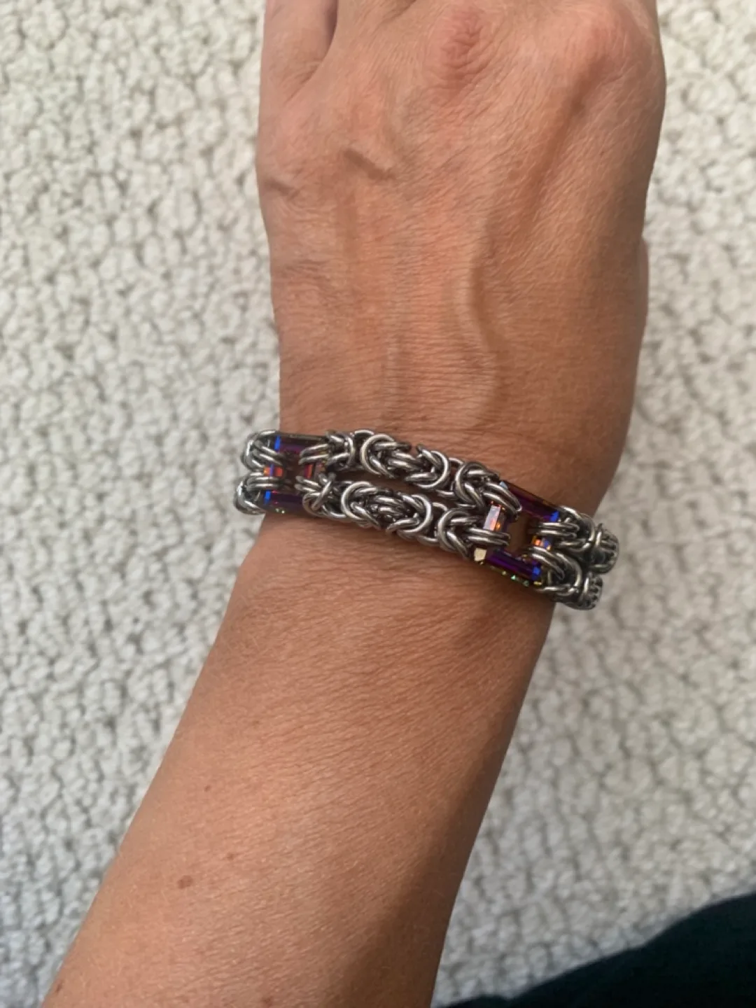 Unique Byzantine Bracelet with Purple Accents thumbnail