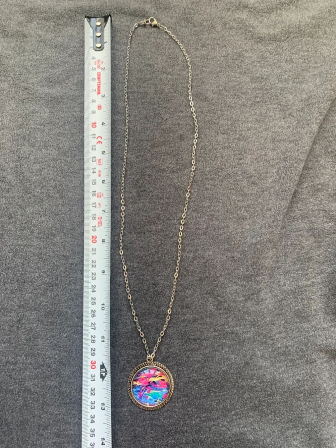 Colorful Abstract Art Glass Pendant Necklace image indicator(2)