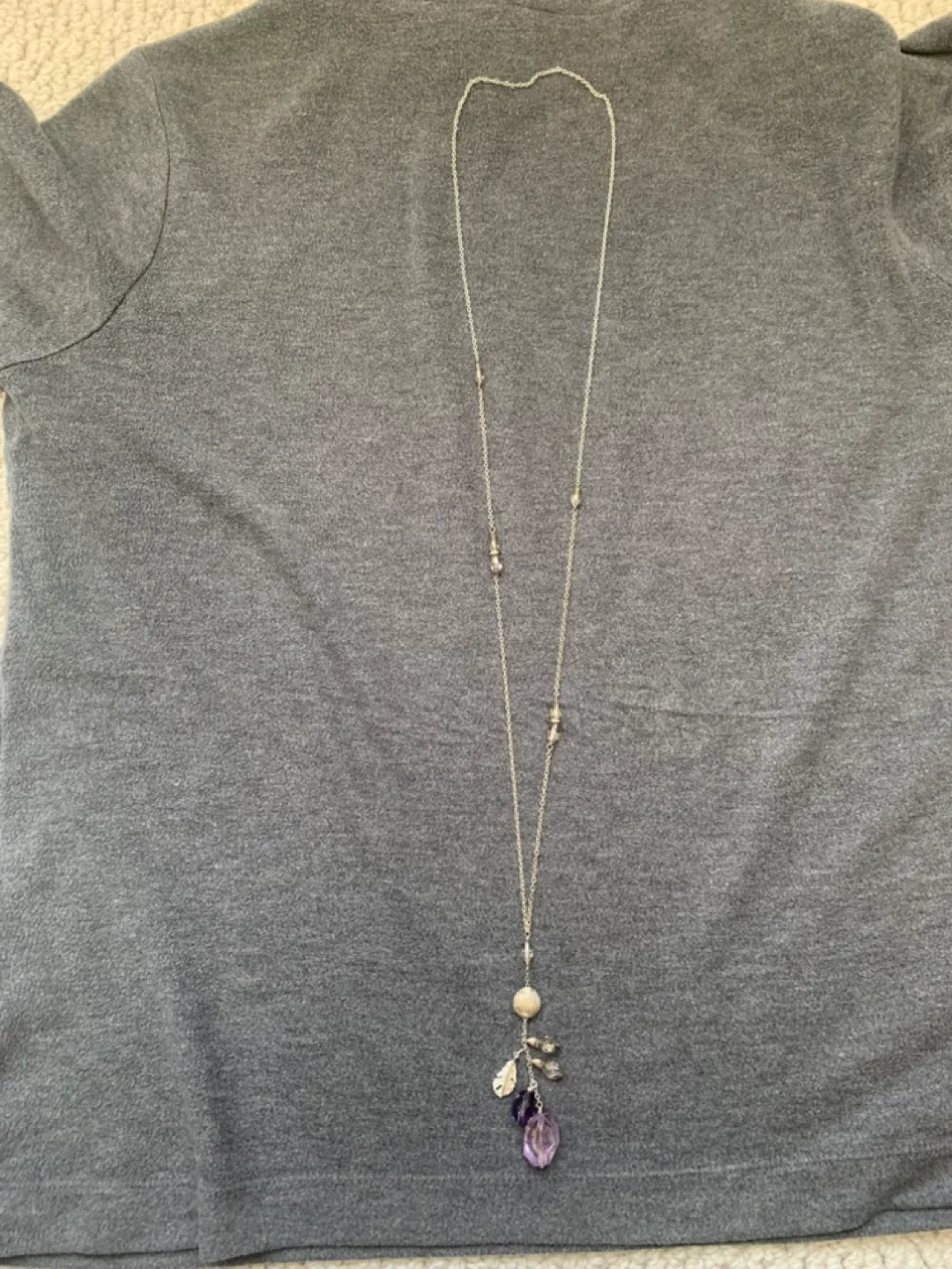 Amethyst and Silver Statement Necklace thumbnail