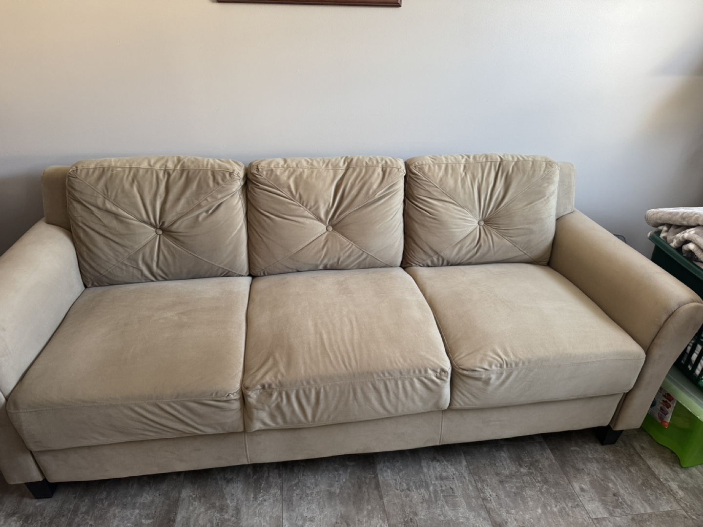 Beige Three-Seater Sofa