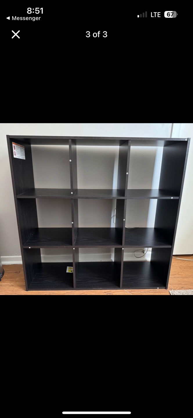 For Living 9-Cube Organizer, Black Oak Finish