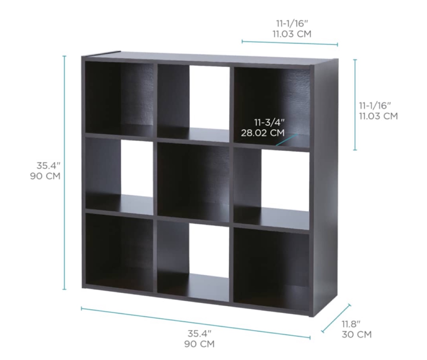 For Living 9-Cube Organizer, Black Oak Finish - photo 2