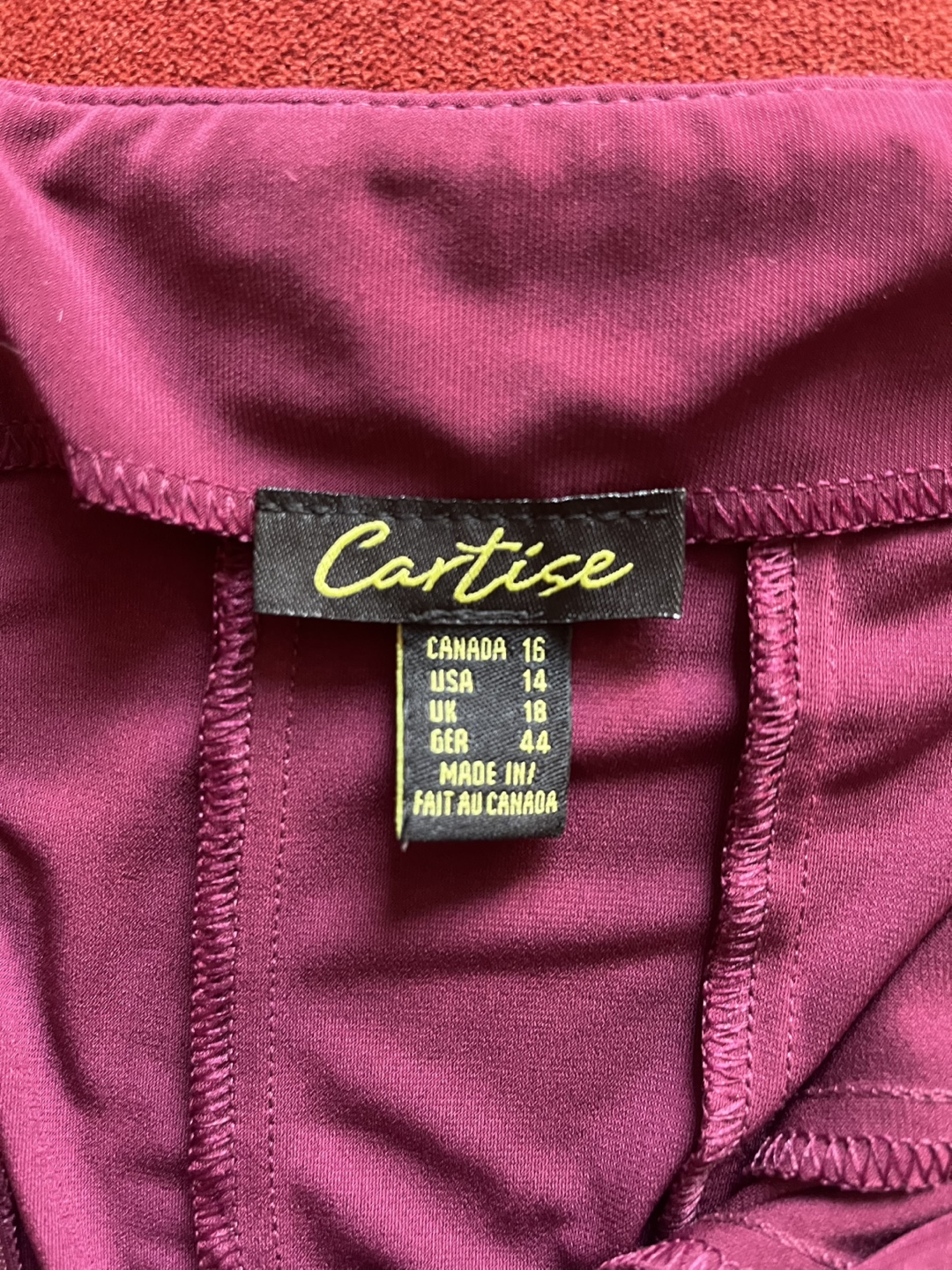 Cartise Burgundy A-Line Skirt Size 16 - photo 3