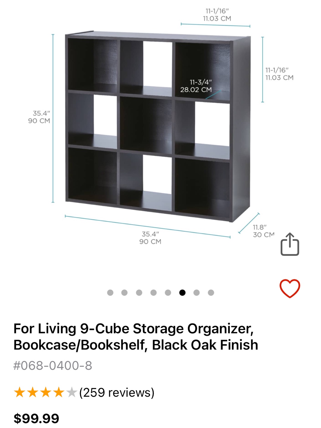 For Living 9-Cube Organizer, Black Oak Finish - photo 3