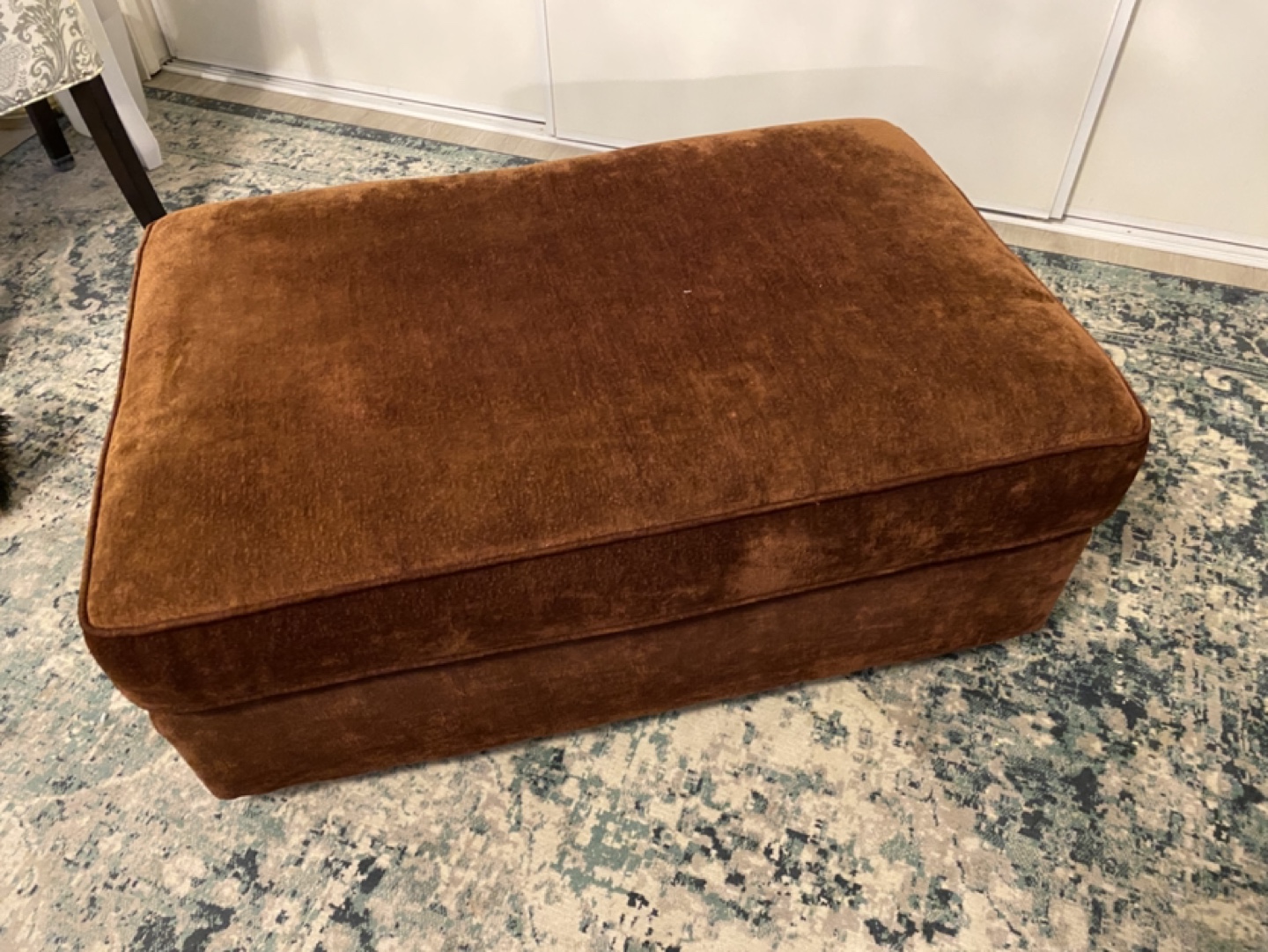 Large padded ottoman