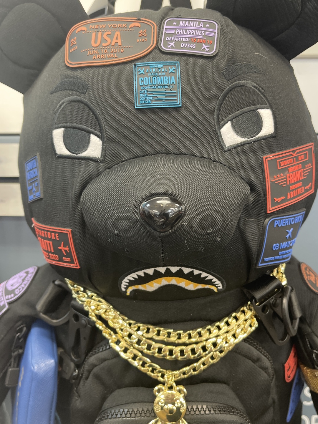 Sprayground Bear Backpack with Gold Chains - photo 4