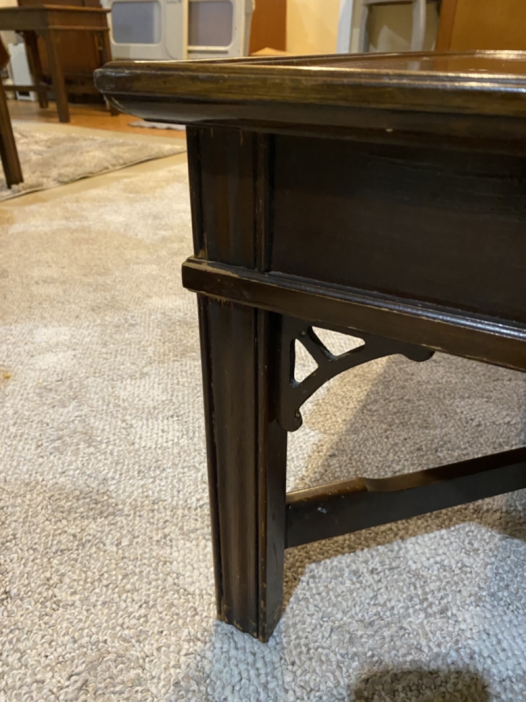Vintage Wood Coffee Table and Side Table - photo 3