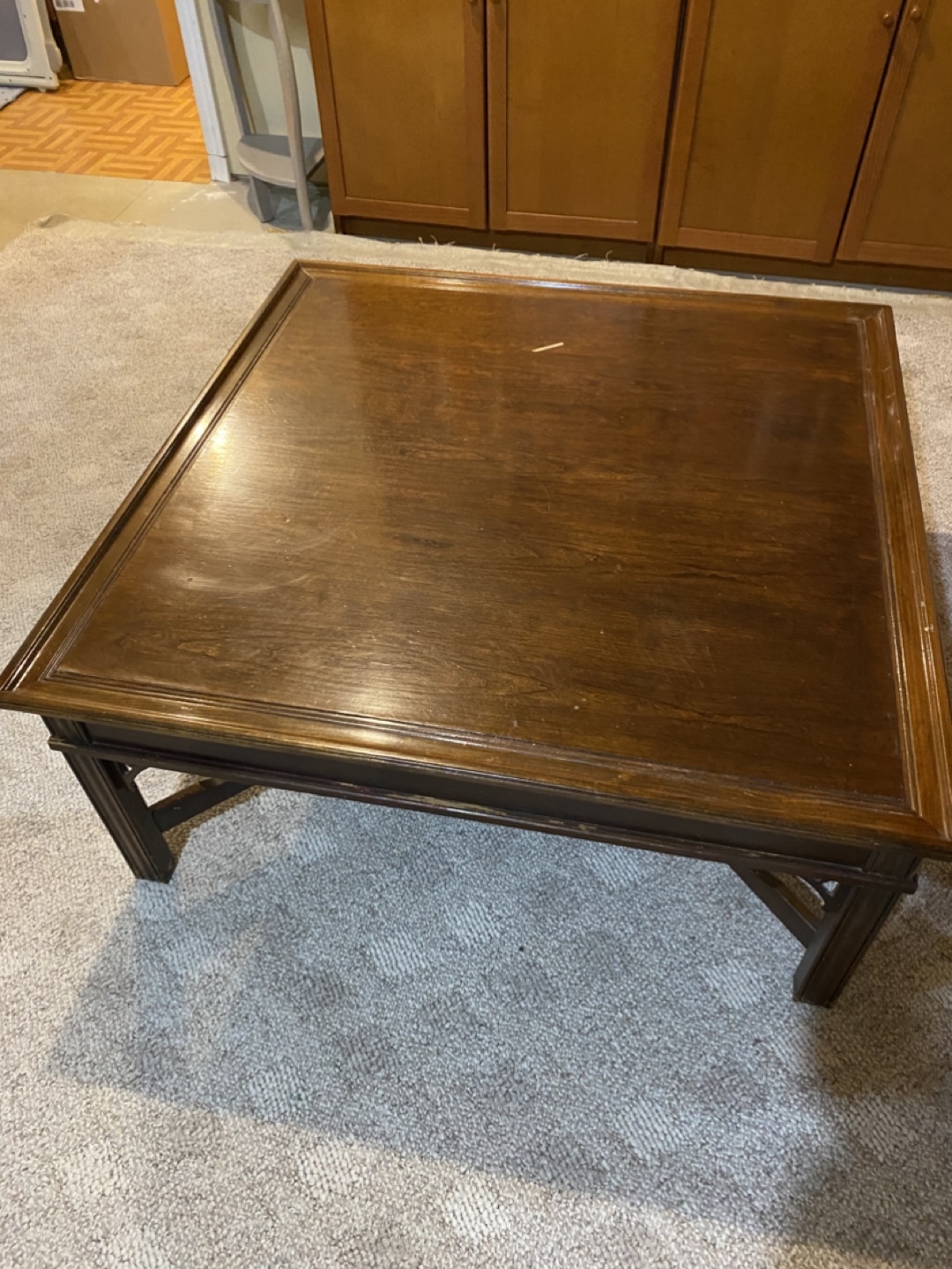 Vintage Wood Coffee Table and Side Table