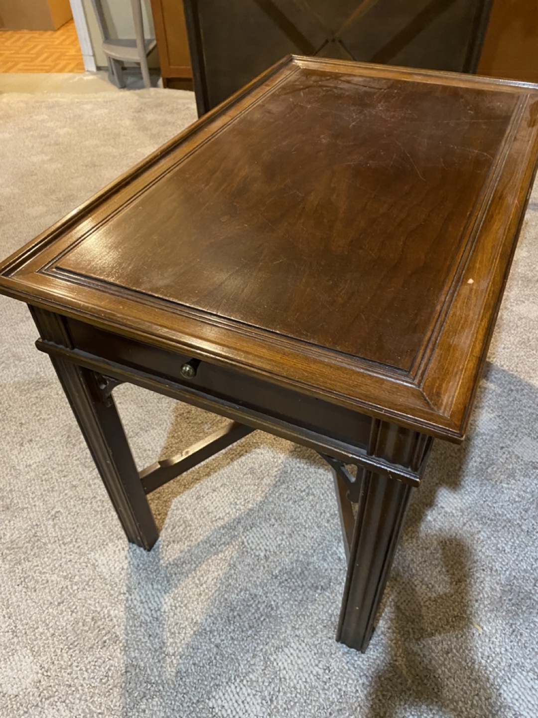 Vintage Wood Coffee Table and Side Table - photo 5