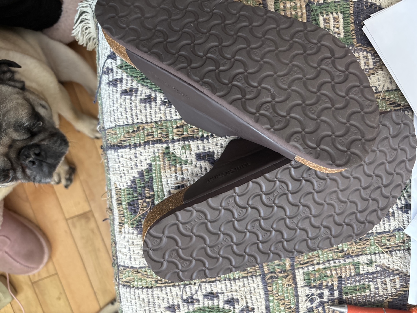 Birkenstock Brown Leather Slides Size 37 - photo 2