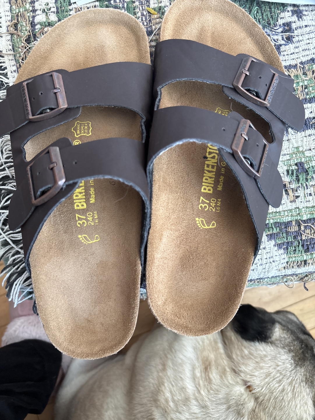 Birkenstock Brown Leather Slides Size 37
