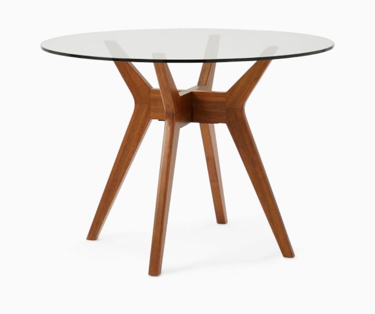 West Elm Mid-Century Modern Glass Top Dining Table