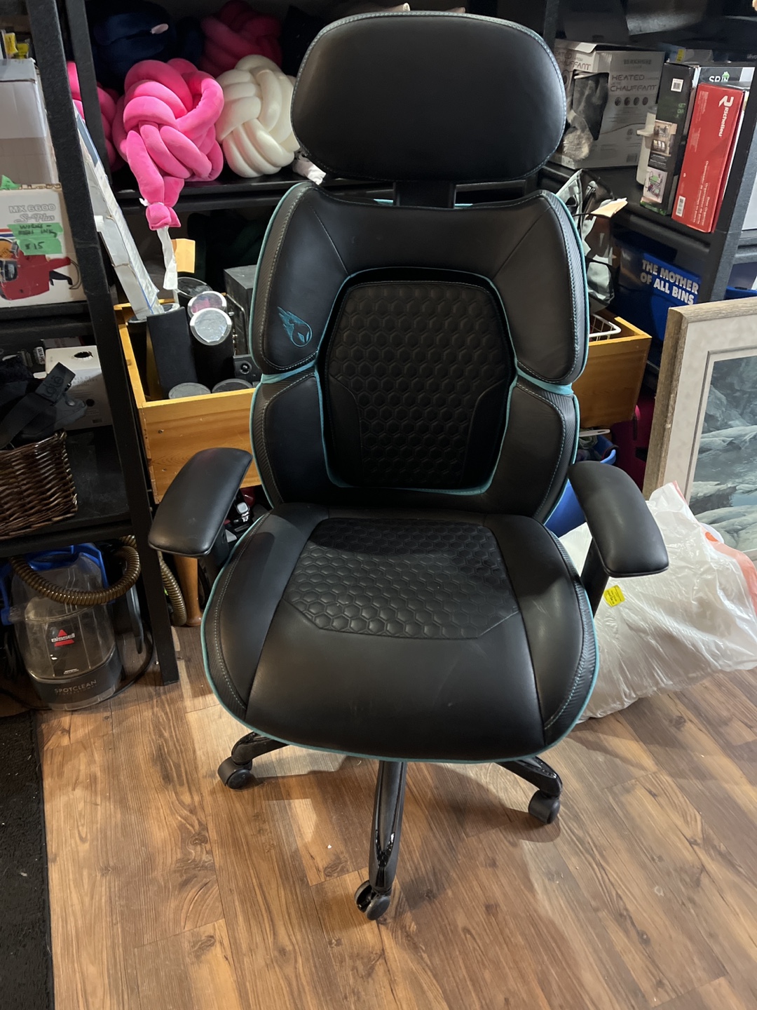 Dps Black and Teal Gaming Chair
