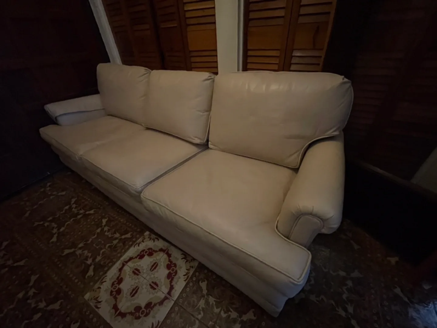 Cream Leather Sofa - 3-seater image indicator(6)