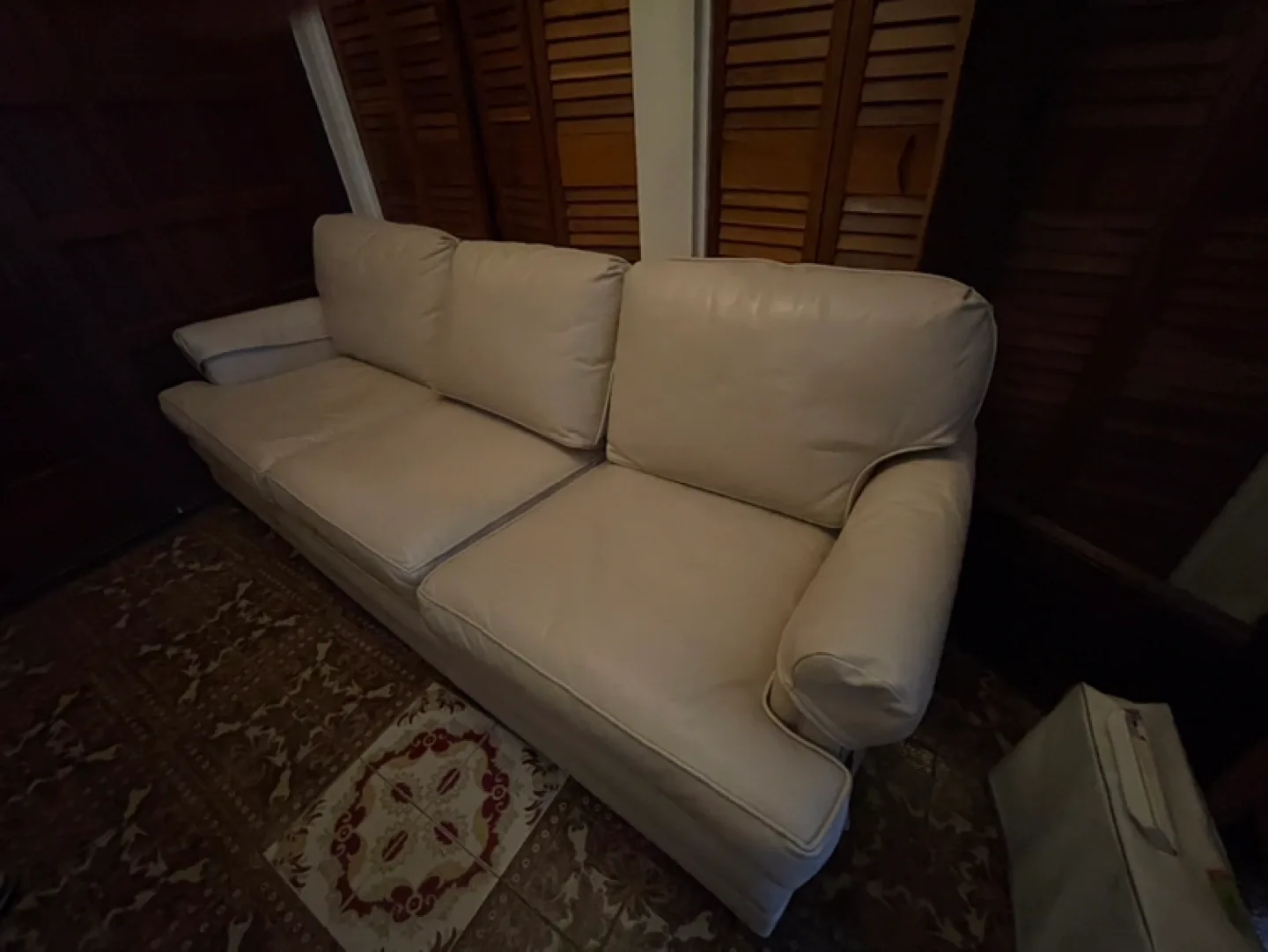 Cream Leather Sofa - 3-seater image indicator(9)