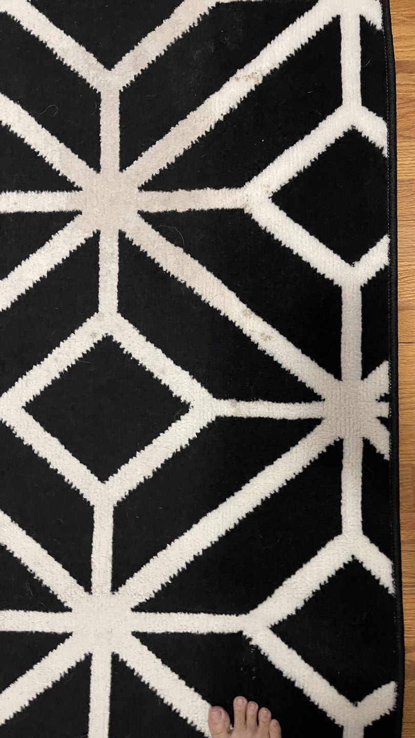 Black and White Geometric Area Rug check more pictures - photo 5