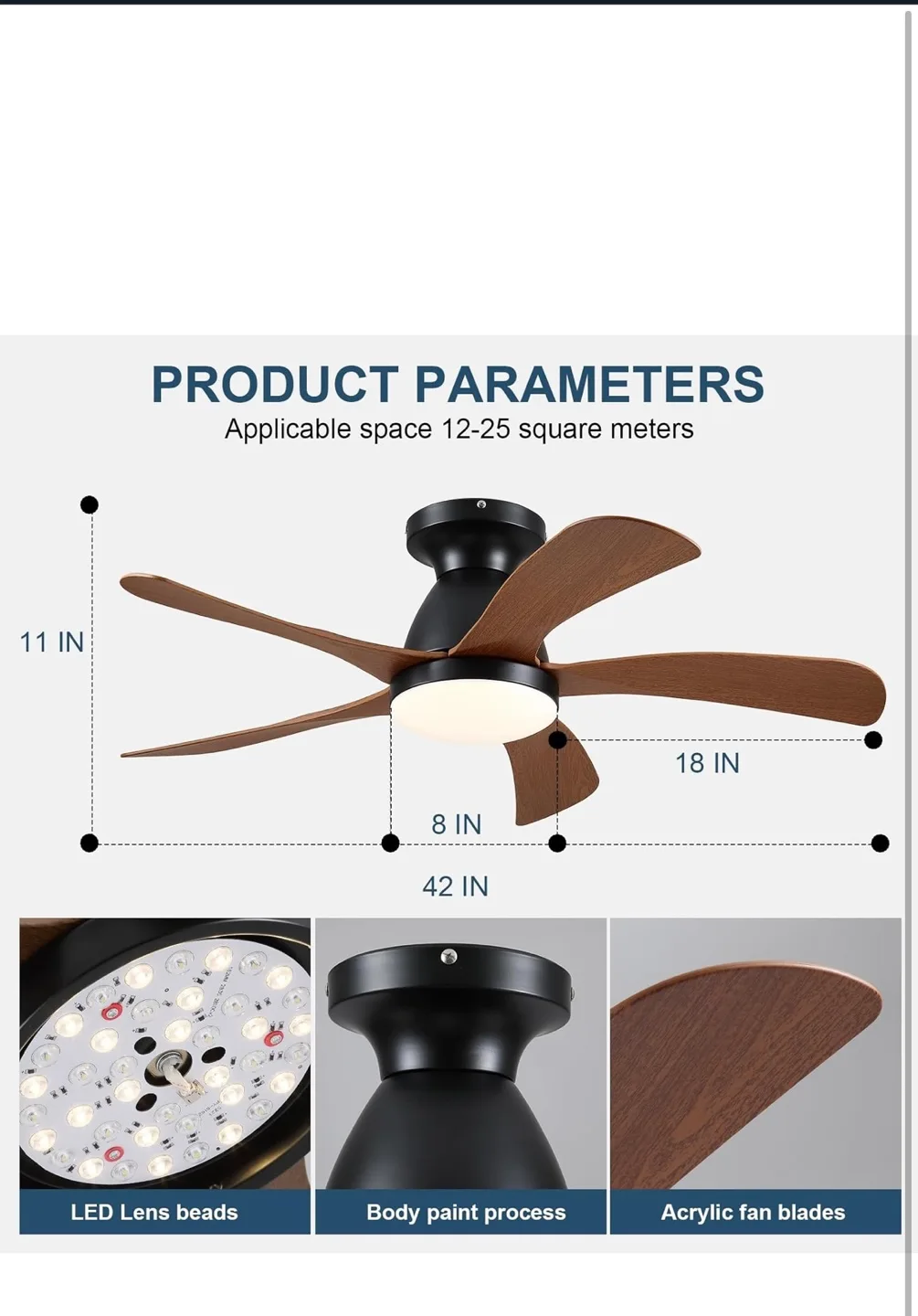 Modern Ceiling Fan with Light Kit - 42 inch thumbnail