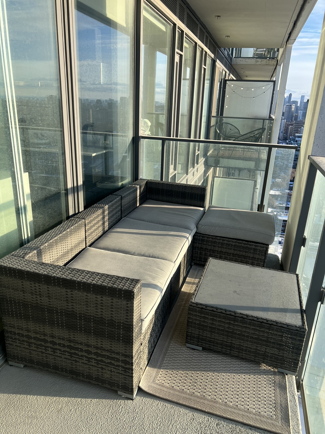 Outdoor Wicker Patio Sectional Set