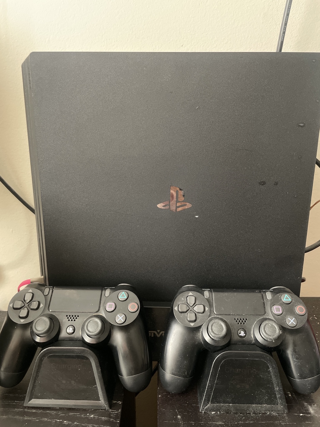 PS4 Slim Console with Two Controllers and Charging Station