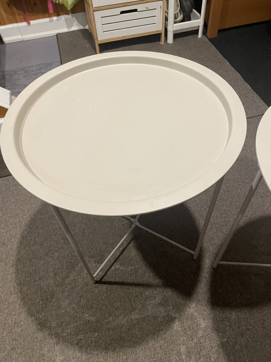 Pair of Foldable Round Side Tables - photo 2