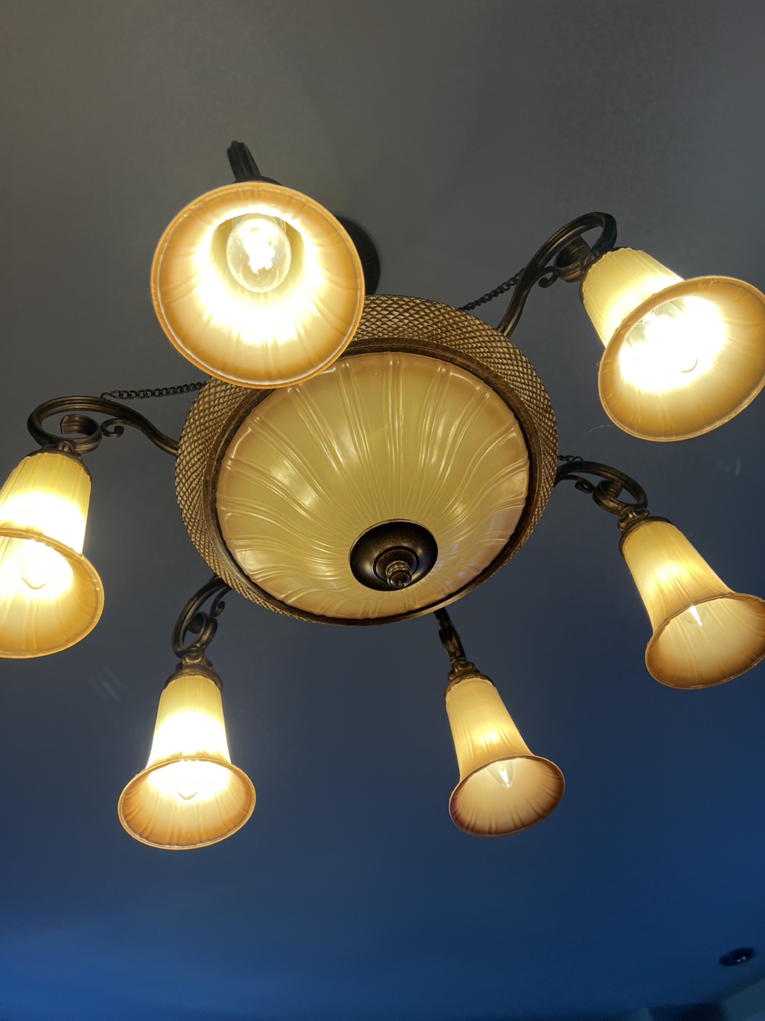 Antique style 5-Light Chandelier with Glass Shades - photo 5