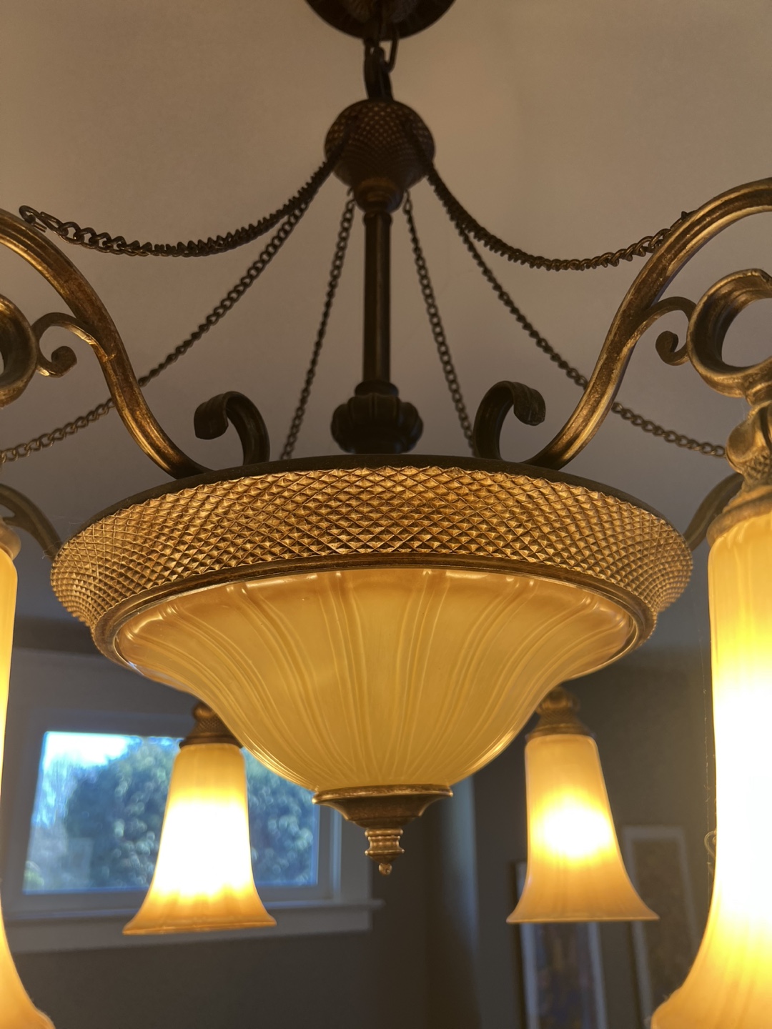 Antique style 5-Light Chandelier with Glass Shades - photo 4