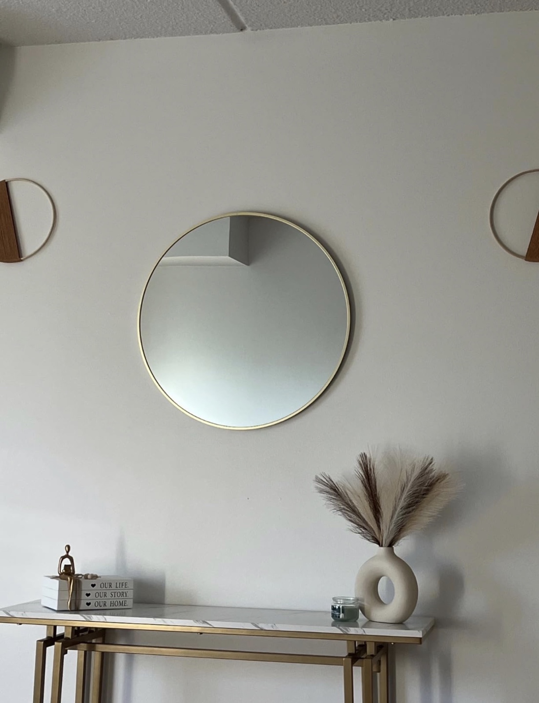 HARRITPURE 20" Gold Round Wall Mirror