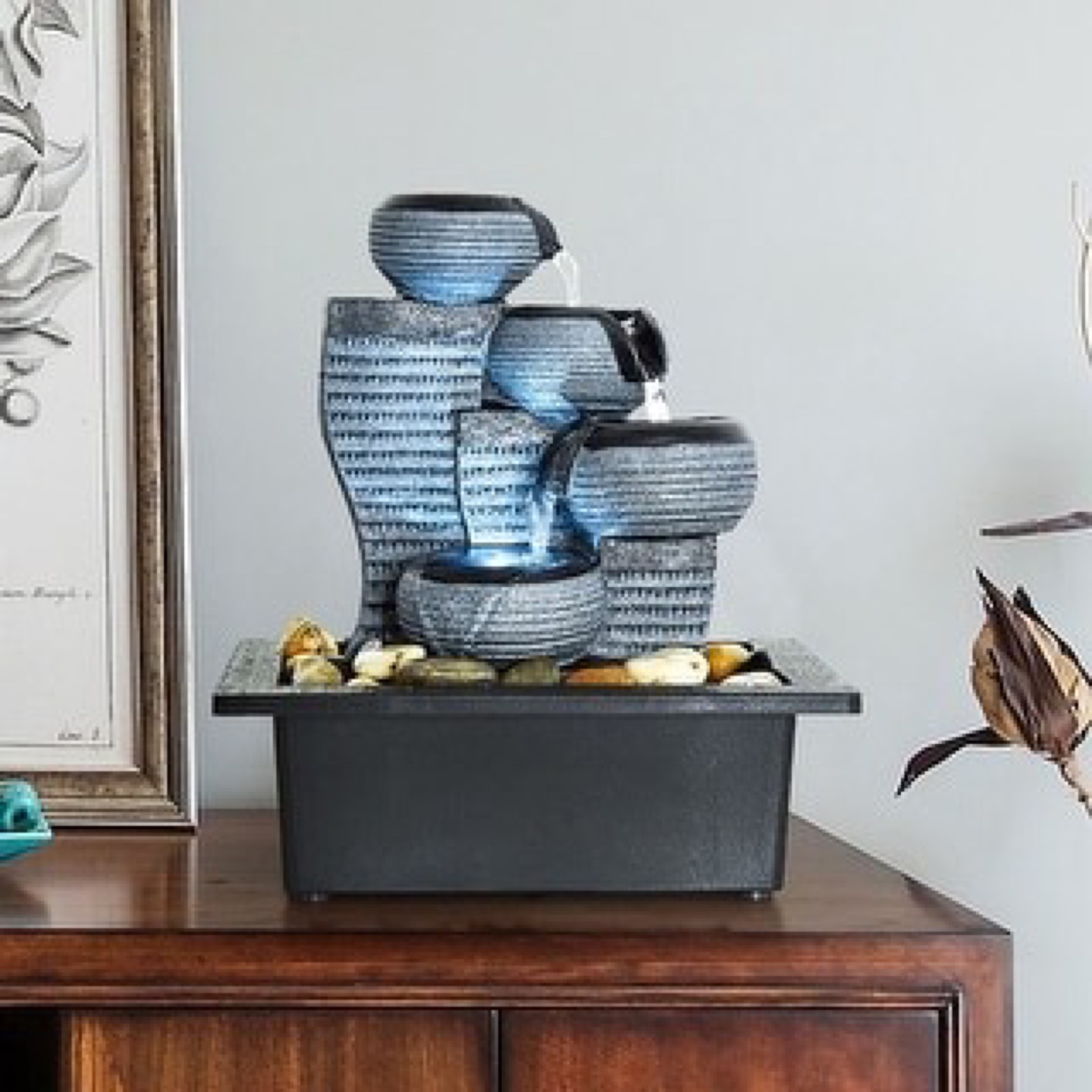 Tabletop Water Fountain with LED Light