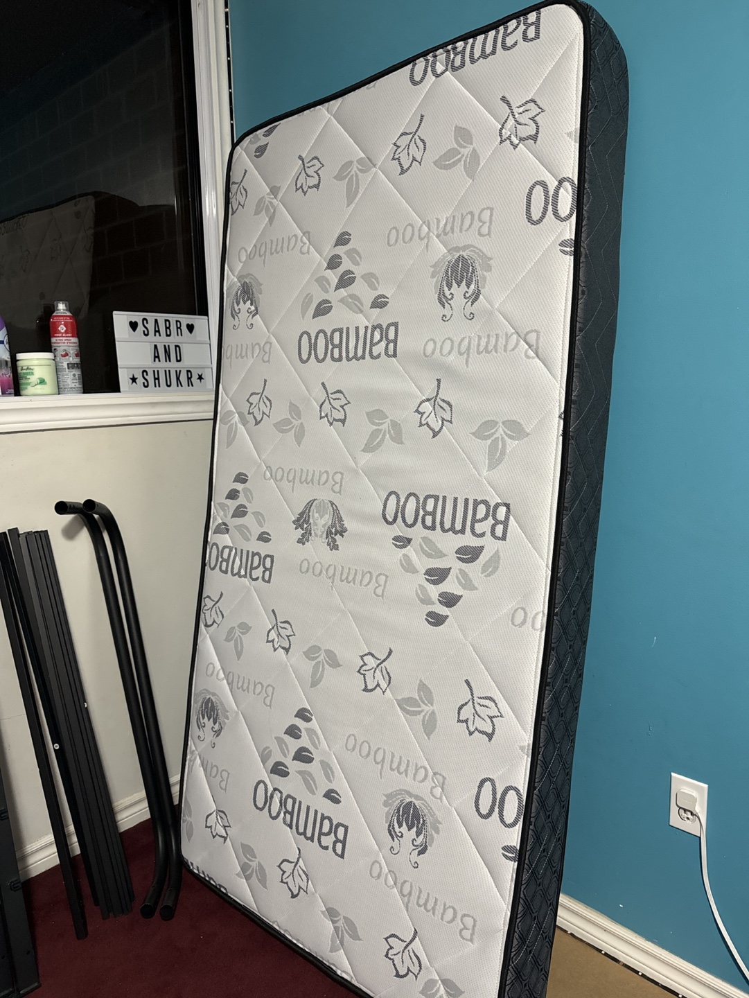 Twin-size Metal Bed Frame and Bamboo Mattress - photo 2