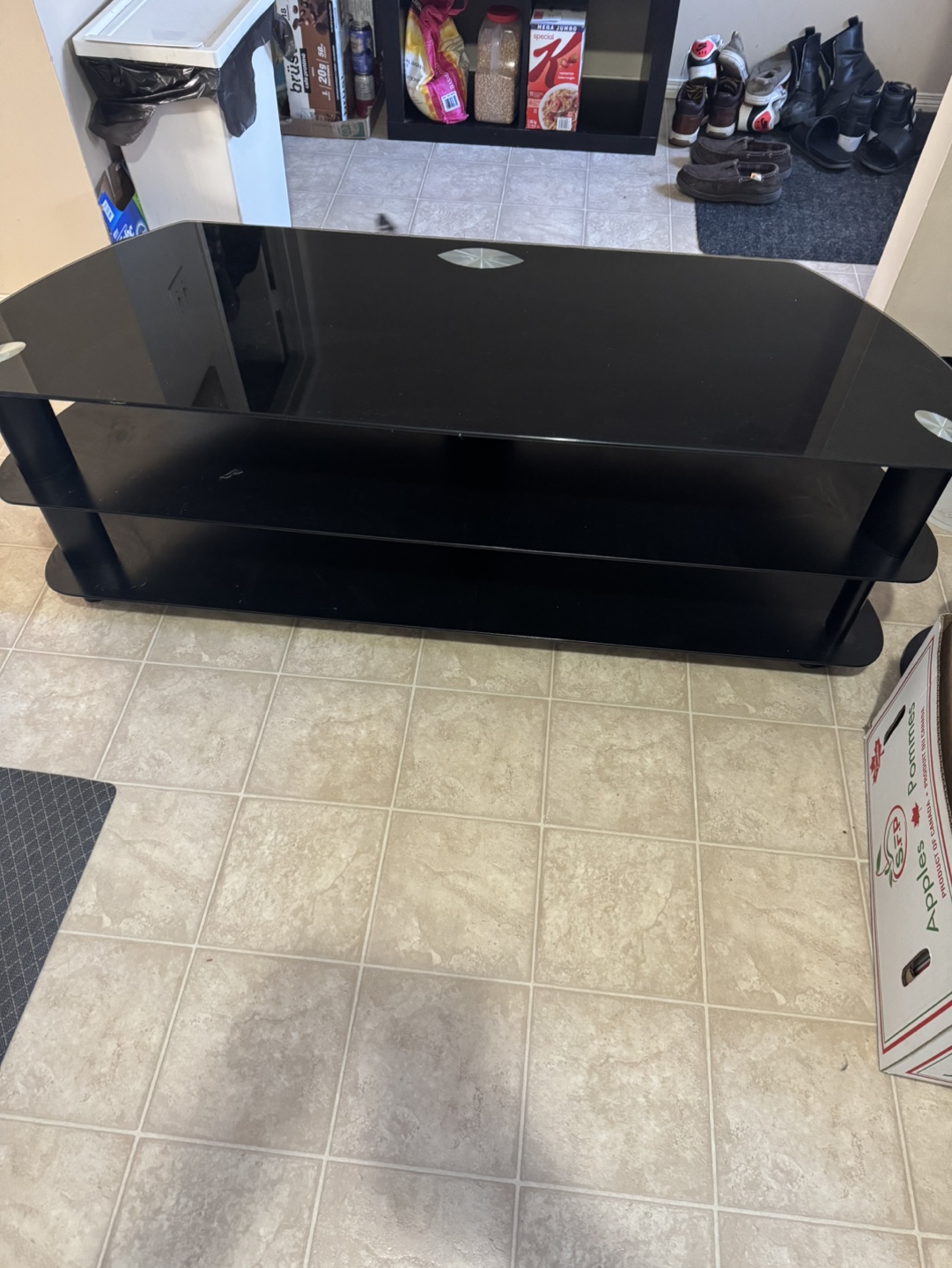 Black Glass TV Stand - photo 2