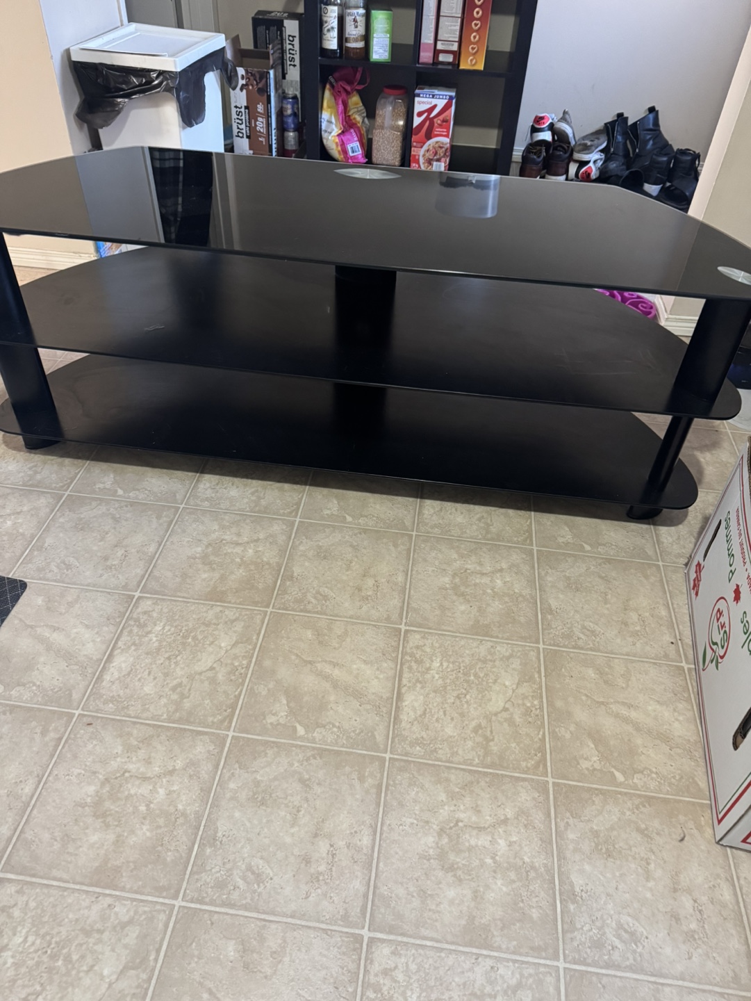 Black Glass TV Stand - photo 3