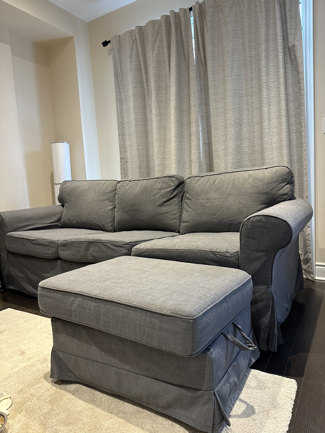 Grey Couch With Ottoman For Sale - photo 2