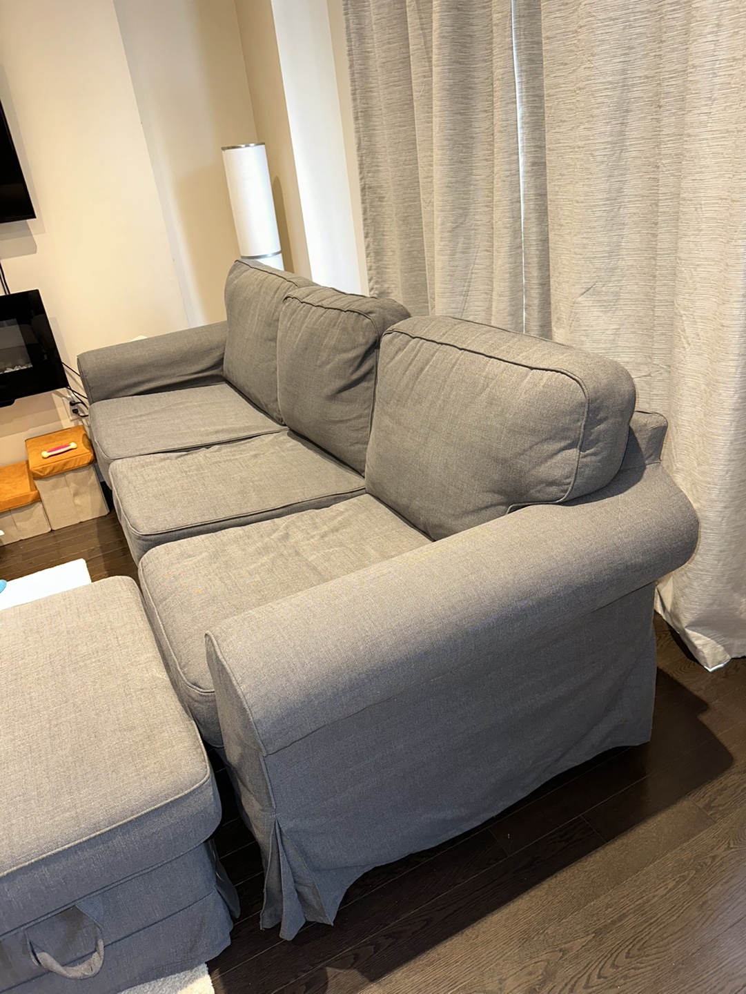 Grey Couch With Ottoman For Sale - photo 4