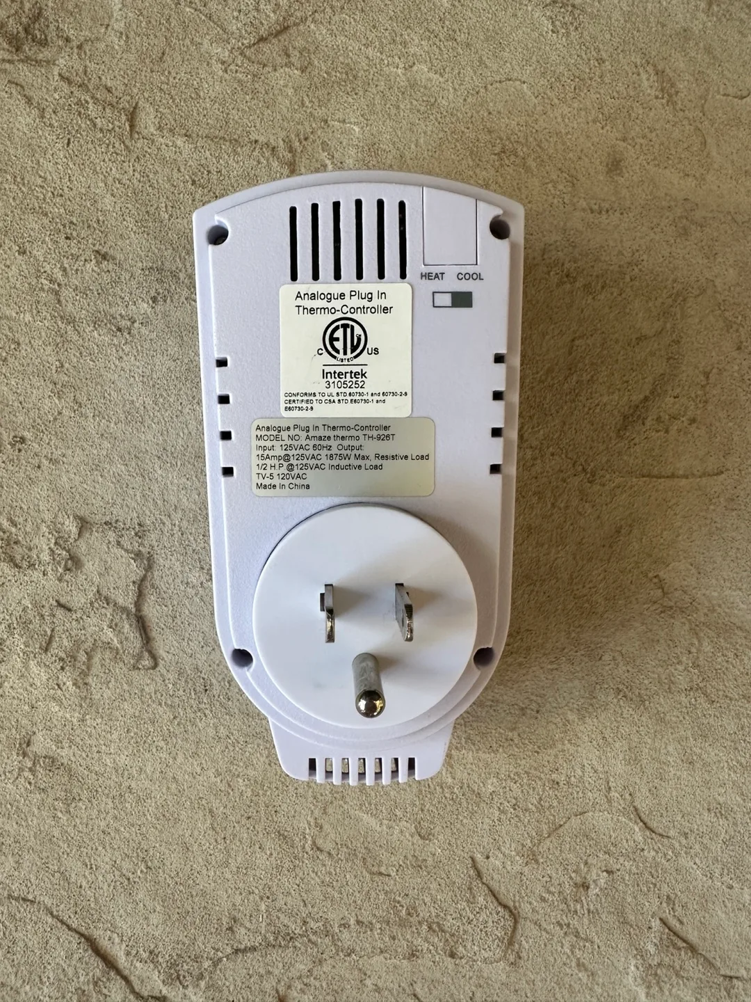 Intertek Analogue Plug-in Thermostat image indicator(2)