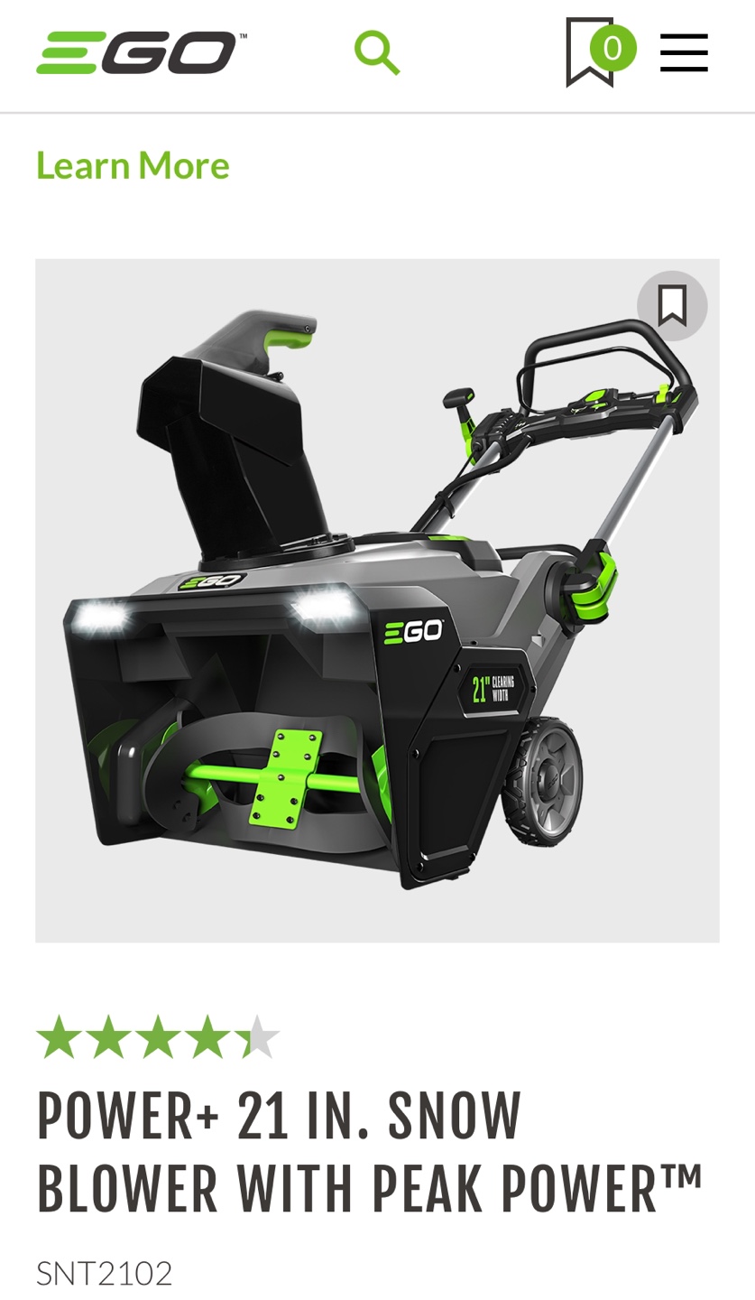 EGO Power+ 21 in. Snow Blower with Peak Power™