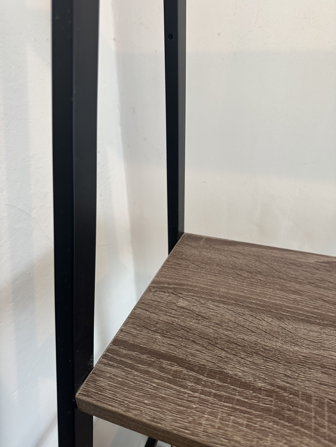 4-Tier Ladder Shelf - Black Metal Frame, Wood Shelves - photo 4