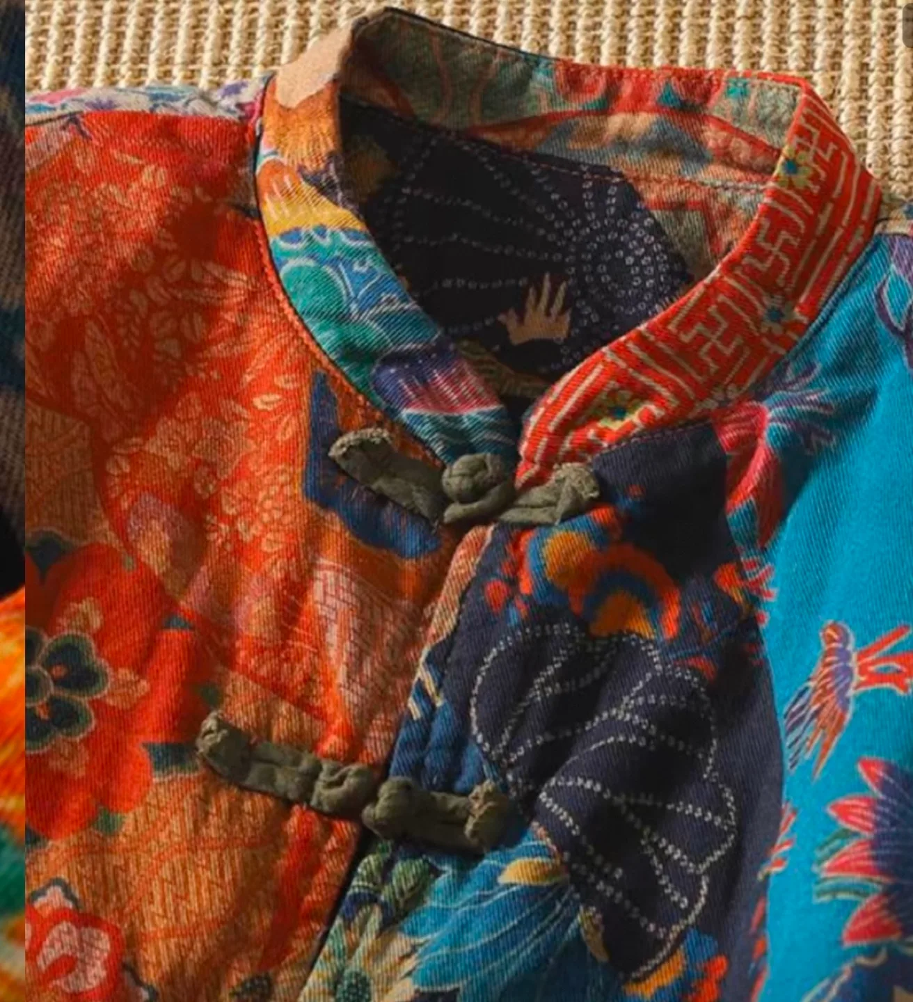 Vintage-inspired floral patchwork jacket image indicator(4)