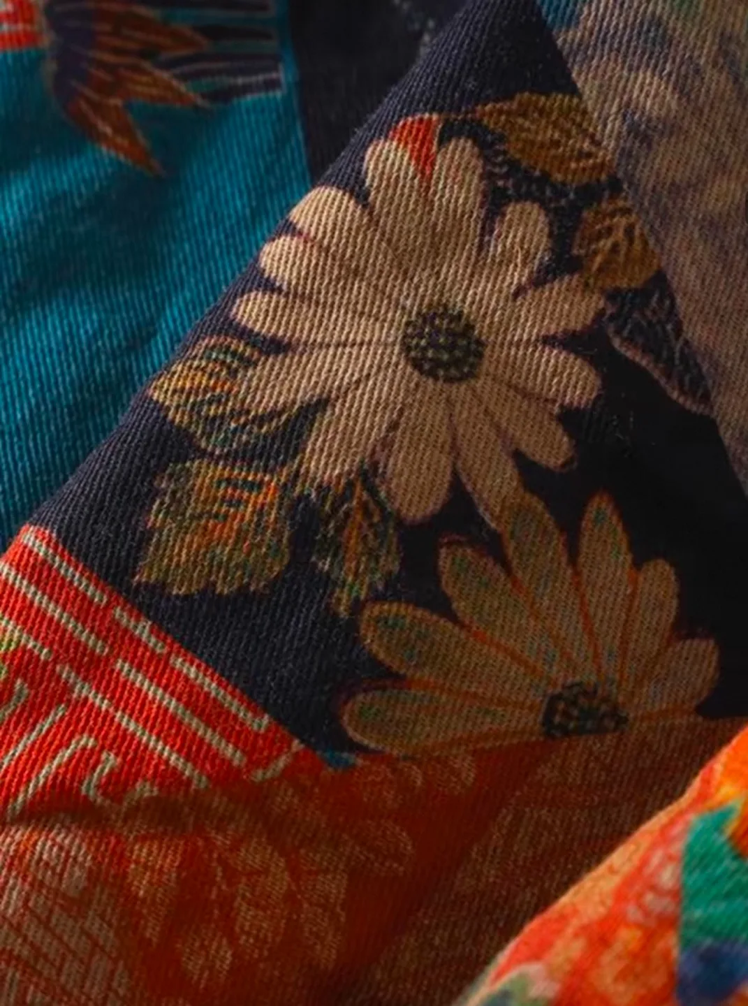 Vintage-inspired floral patchwork jacket image indicator(3)