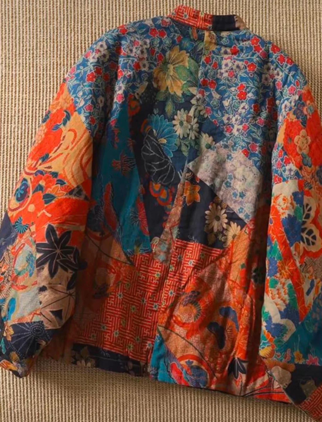 Vintage-inspired floral patchwork jacket image indicator(2)