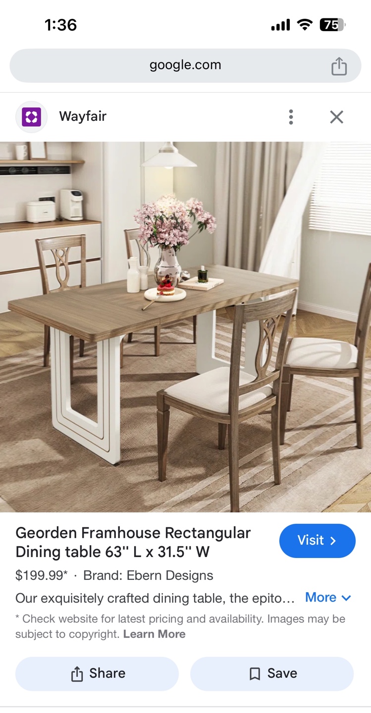 Ebern Designs Georden Farmhouse Rectangular Dining Table - photo 2