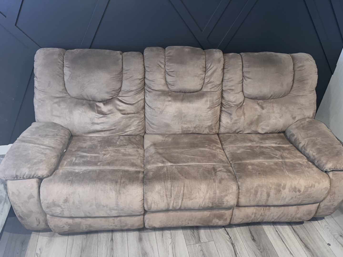 Reclining Sofa - Brown Microsuede - photo 2