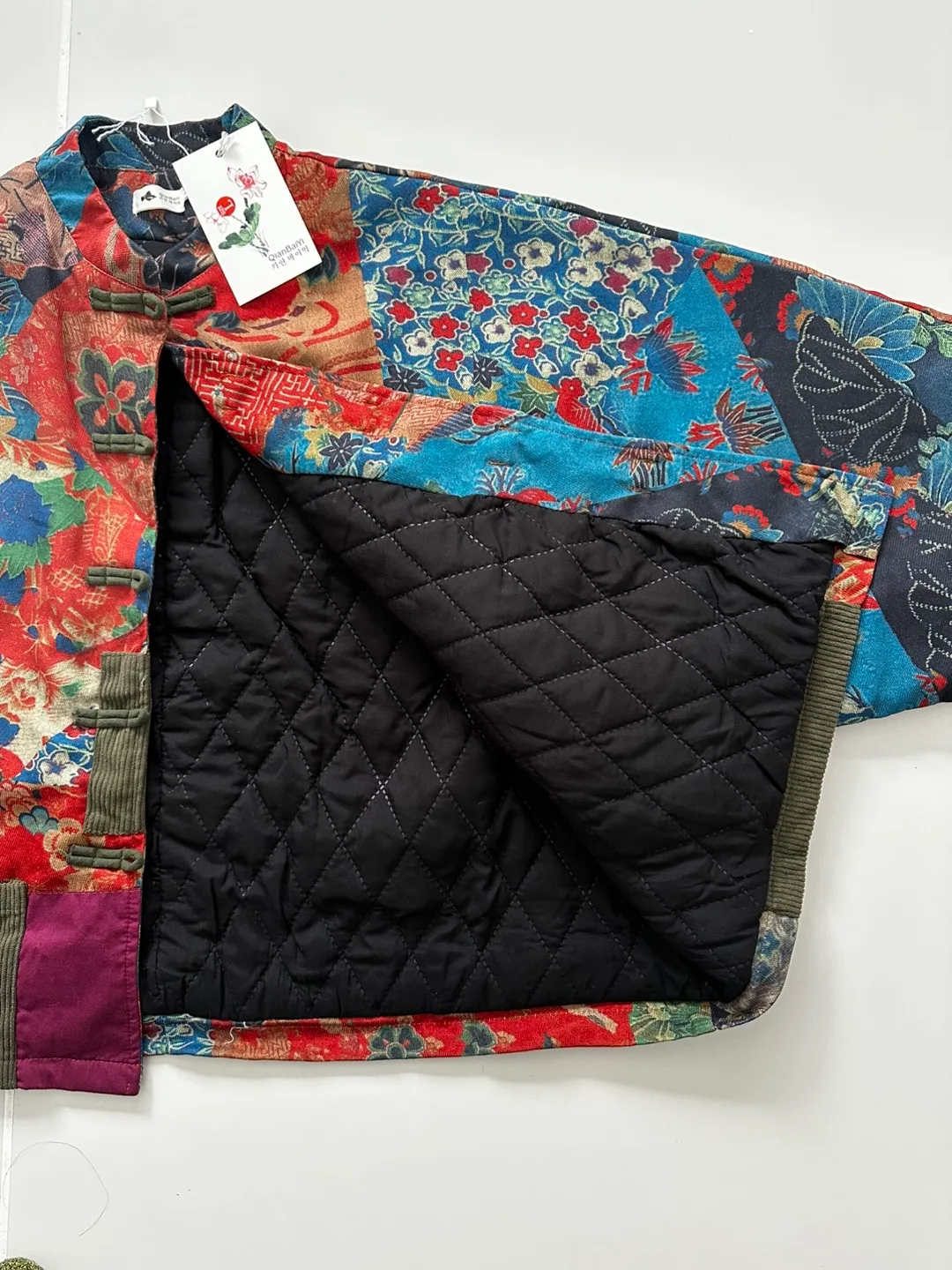 Vintage-inspired floral patchwork jacket image indicator(7)