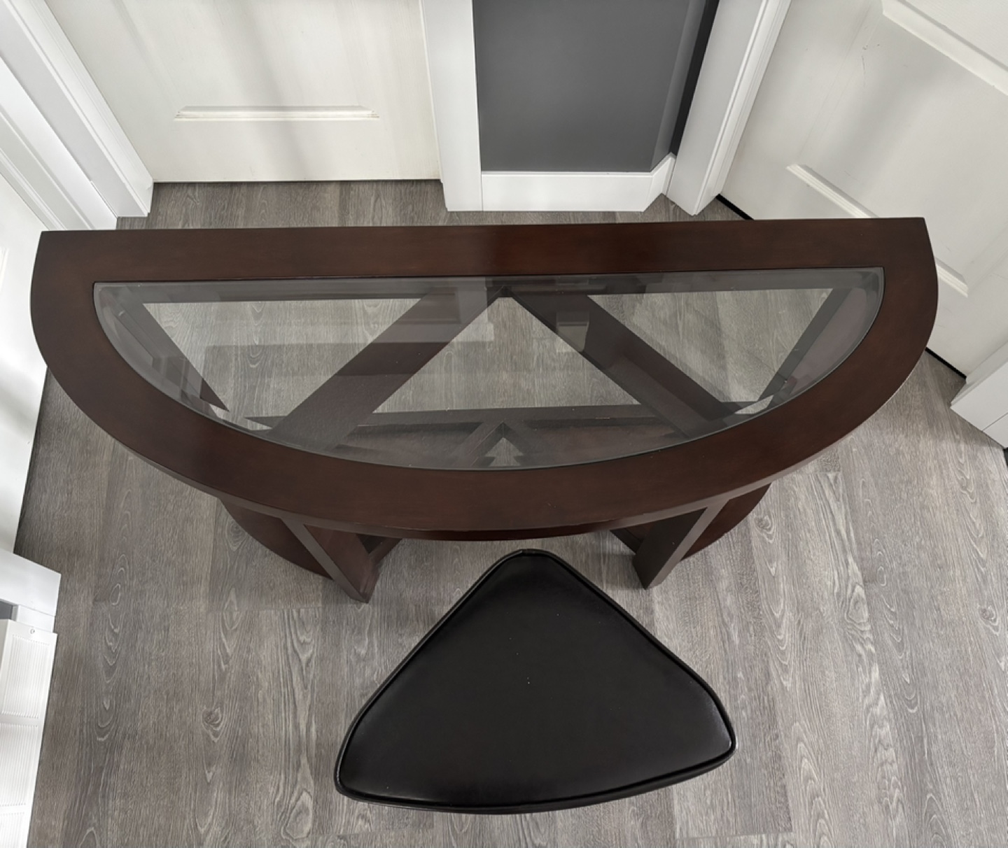 Half-Round Desk / Console Table with Matching Stool - photo 2