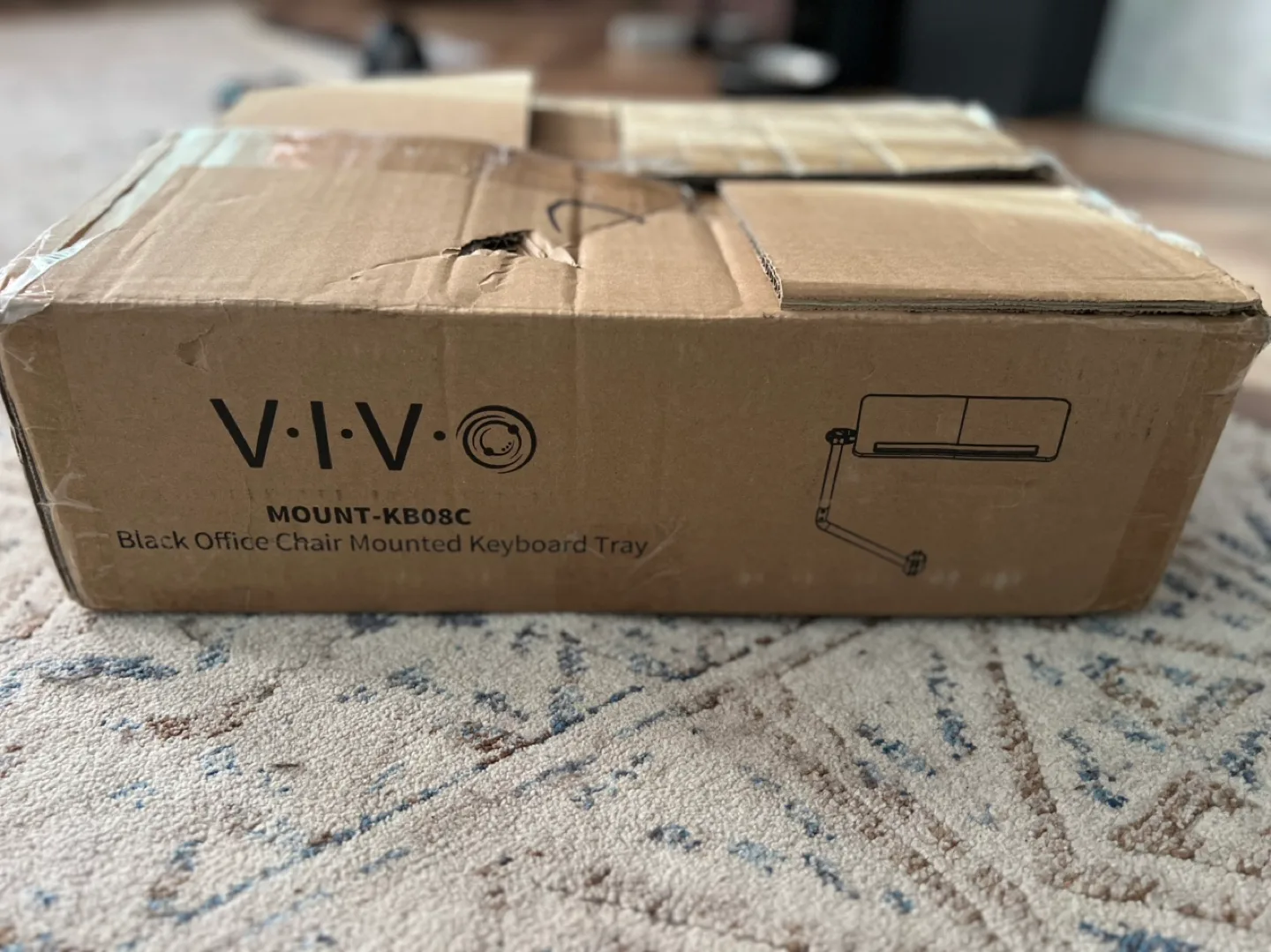 VIVO Black Under Desk Keyboard Tray image indicator(6)