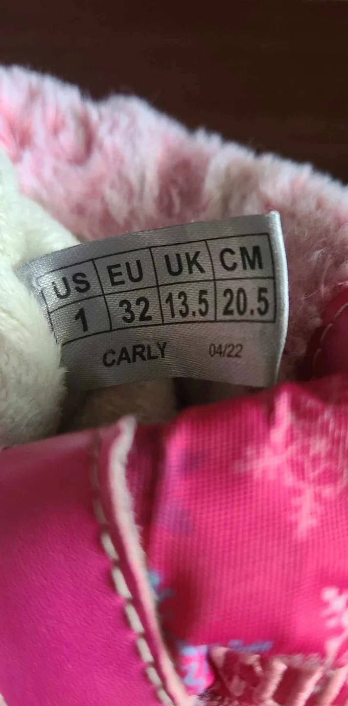 Girls' Size 1 Pink Winter Boots & Green Canvas Boots image indicator(2)