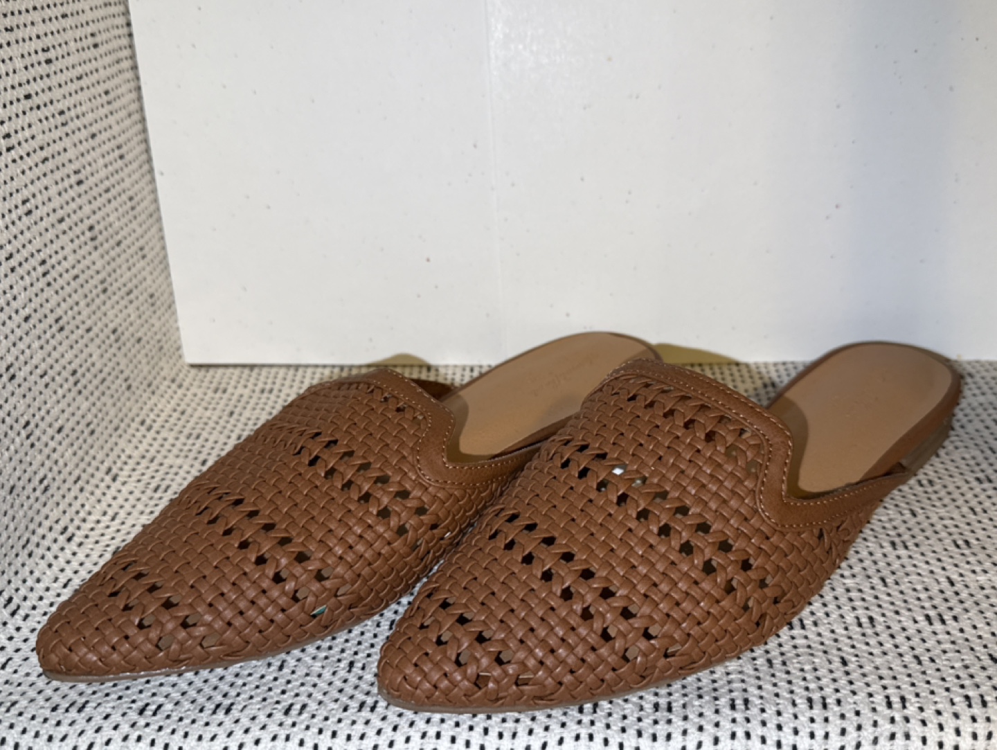 Brown Woven Mules